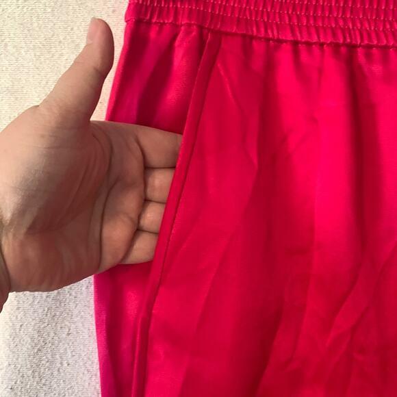 Zara womens XS pink barbie satin pants casual relax soft trousers modest cute - Picture 4 of 10